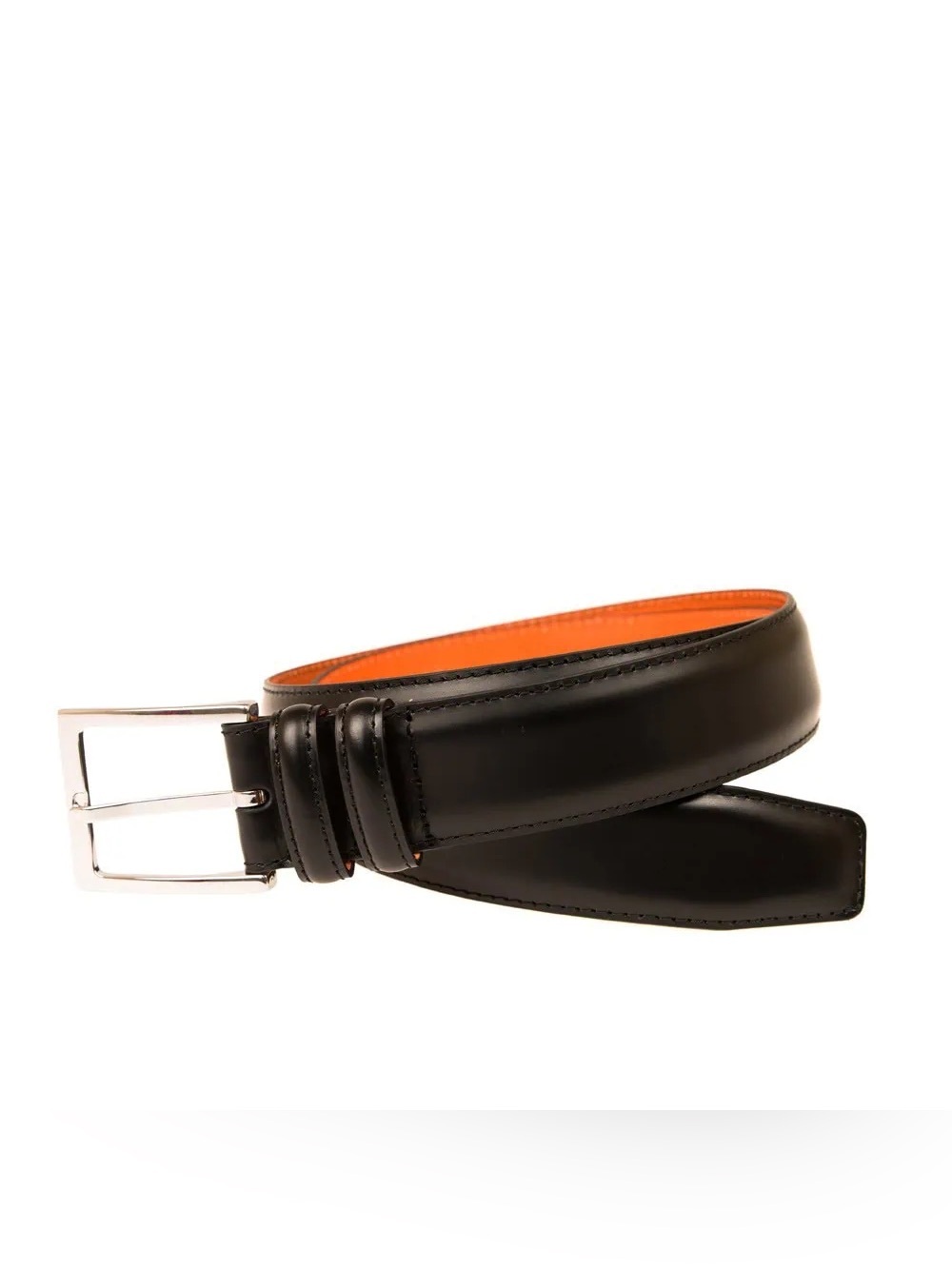 CARMINA SHOEMAKER 35mm Black Calf Leather Belt Uk:100 US:40
